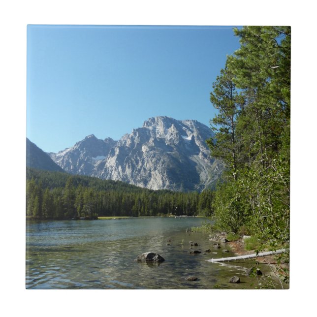 Leigh Lake at Grand Teton Nationalpark Fliese (Vorderseite)