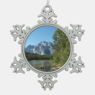 Leigh Lake im Grand-Teton-Nationalpark Schneeflocken Zinn-Ornament