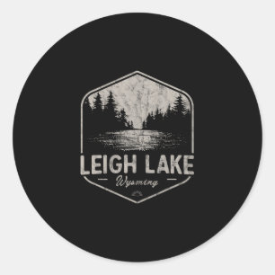 Leigh Lake Wyoming Outdoors Vintage 3  Runder Aufkleber