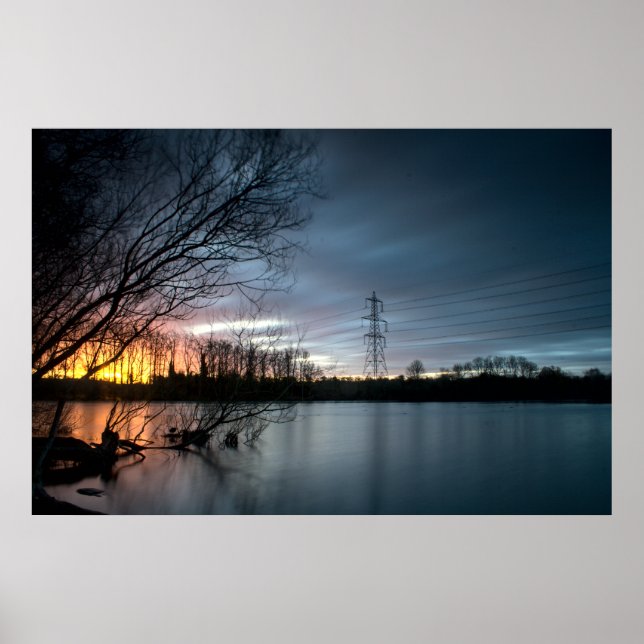 Leighton Buzzard Winter Sunrise (7797) Poster (Vorne)