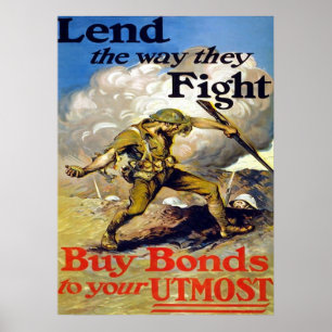 Leihen Sie die Weise, die sie ~ Vintagen Weltkrieg Poster