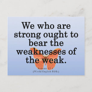 Leihen Sie eine helfende Hand Römer 15-1 Postkarte