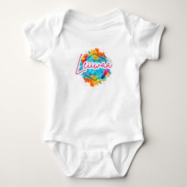 LEIIWAA Baby Jersey Bodysuit - Geboren Bold, Islan Strampler (Vorderseite)