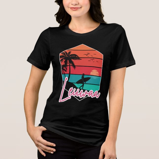 LEIIWAA – Insel-Mädchen  Tri-Blend Shirt (Vorderseite)
