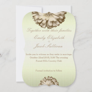 Leinen-Daisy-Lindgrüne Natur-Hochzeitseinladung Save The Date