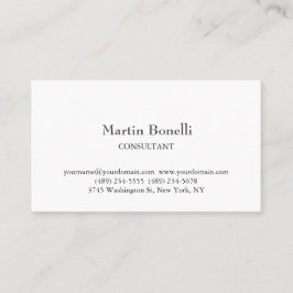 Leinen Einzigartig klassisch einfach weiß Visitenkarte