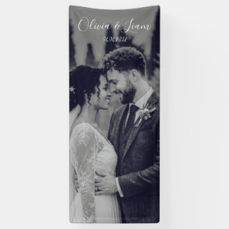 Leinen-Foto-Hochzeitsbanner-Stoff-Willkommensschil Banner