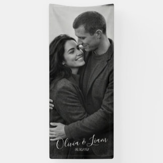 Leinen-Foto-Hochzeitsbanner-Stoff-Willkommensschil Banner