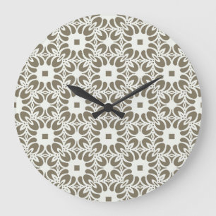 Leinen-Gitter Große Wanduhr