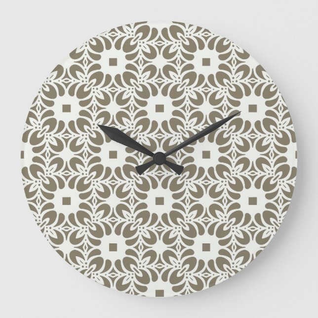 Leinen-Gitter Große Wanduhr (Vorderseite)