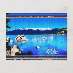 Leinen- Lake Tahoe Kalifornien Bergwald USA Postkarte