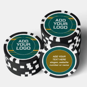 Leinen Luxus Moderne Grün Gold Textur Kollektion Pokerchips