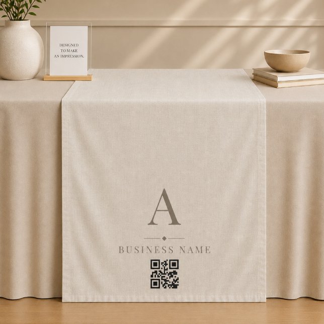 Leinen-QR-Code-Geschäftstischläufer-Banner Wandteppich (Von Creator hochgeladen)