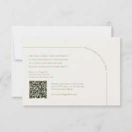 Leinen & Salbeigrün mit QR-Code Boho Minimalist RSVP Karte