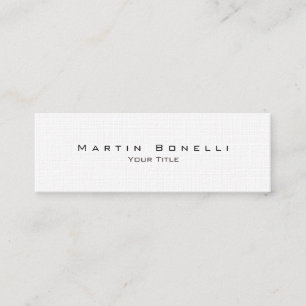 Leinen Simple Stilvolle Trendy White Business Card Mini Visitenkarte