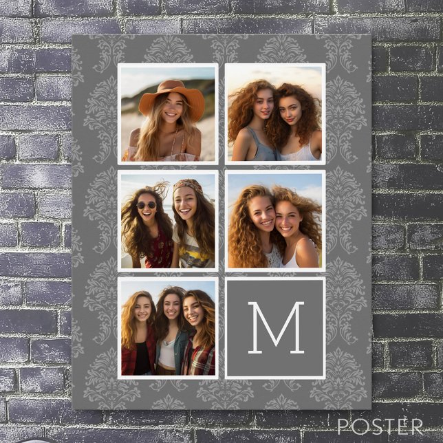 Leinen und graues Instagramm 5 Poster (Custom Photo Collage Poster)