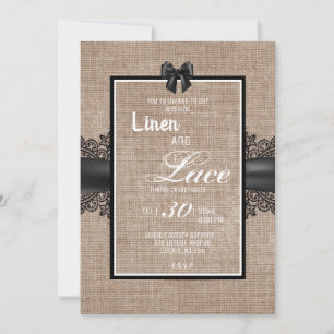Leinen- und Spitzen-Hochzeitseinladung Einladung