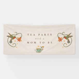 Leinen Vintage Faecore Blumen Tee Baby Shower Banner