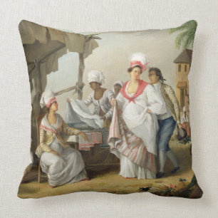 Leinenmarkt, Roseau, Dominica, c.1780 (Öl kann an Kissen