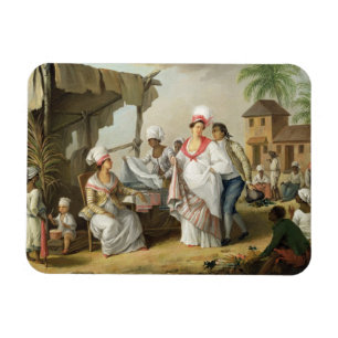 Leinenmarkt, Roseau, Dominica, c.1780 (Öl kann an Magnet