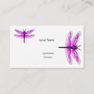 Leinenpapier für die Dragonfly Magenta Visitenkart Visitenkarte