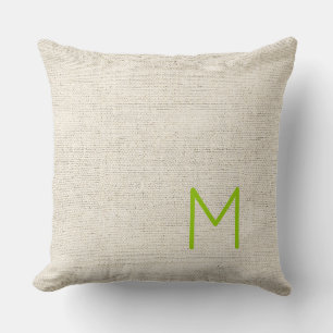 Leinenstoff Monogramm ErstNAME Chi Kissen