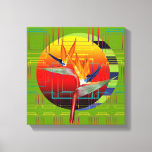 Leinwand 12 x 12 Bird of Paradise Geometric Sunset