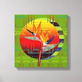 Leinwand 12 x 12 Bird of Paradise Geometric Sunset