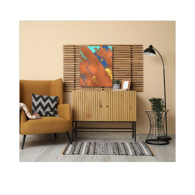 Leinwand Abstrakt Artwork Blue Copper Gold (Von Creator hochgeladen)