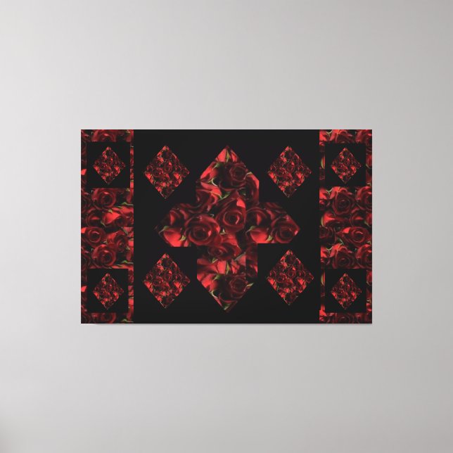 Leinwand abstrakt Plus Rote Rose signieren (Vorderseite)