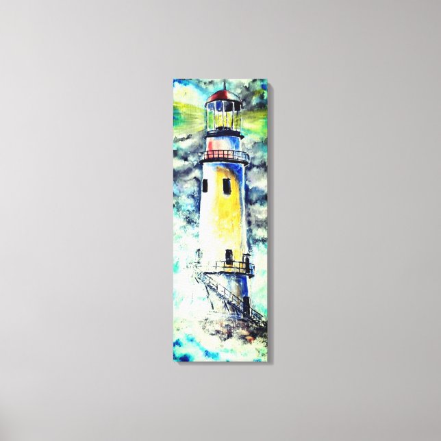 Leinwand Aquarellmalerei Leuchtturm - Original (Vorderseite)