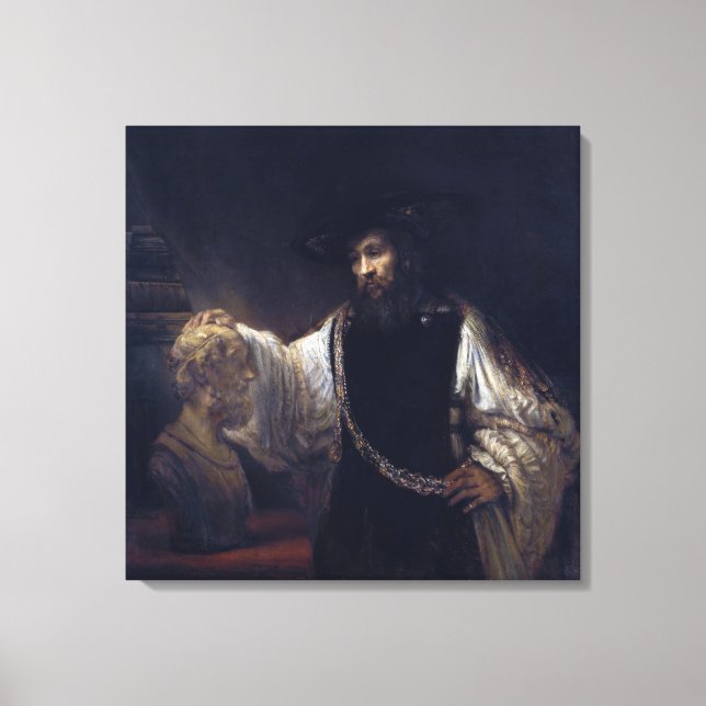 Leinwand Aristoteles mit einer Büste von Homer dur (Vorderseite)