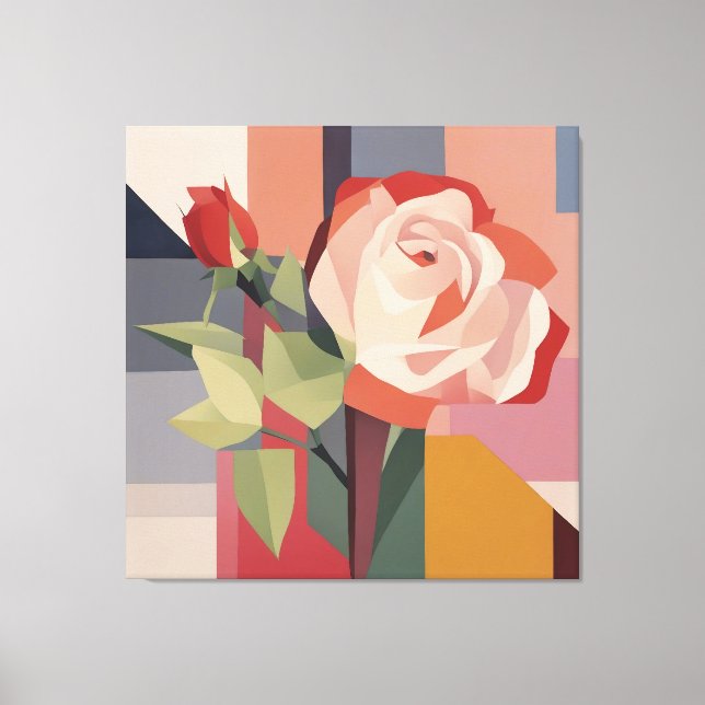 Leinwand Art, geometrische Rose (Vorderseite)