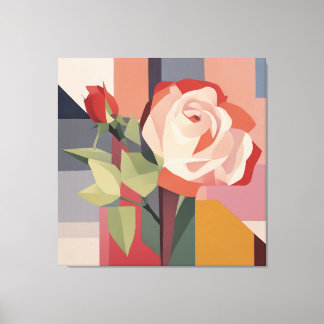 Leinwand Art, geometrische Rose