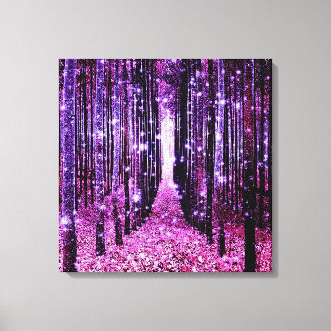 Leinwand Art Magic Forest Lila Pink (Vorderseite)