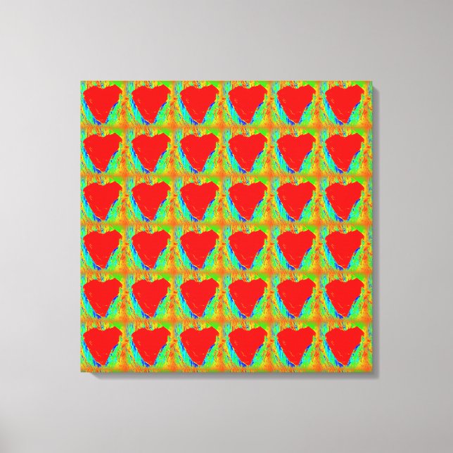 Leinwand aus roten Herzen (Vorderseite)