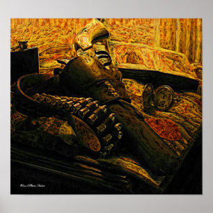 Leinwand bereit für das Framing von Gun und Holste Poster