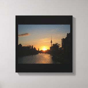 Leinwand-Berlin Deutschland Skyline-Nacht Leinwanddruck