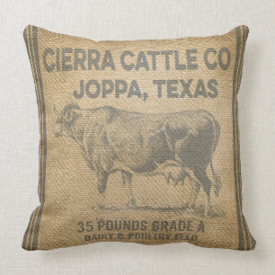 Leinwand CIERRA VIEHS Co JOPPA TEXAS redete Kissen
