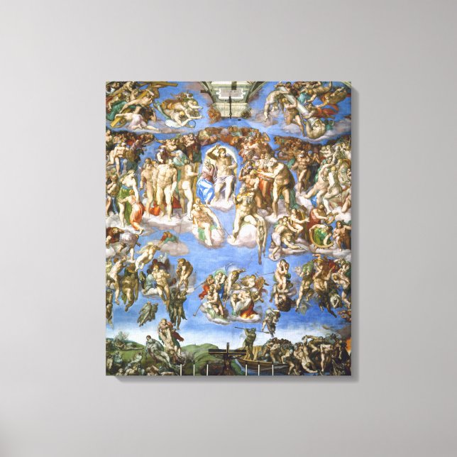 Leinwand Das letzte Urteil Fresco von Michelangelo (Vorderseite)