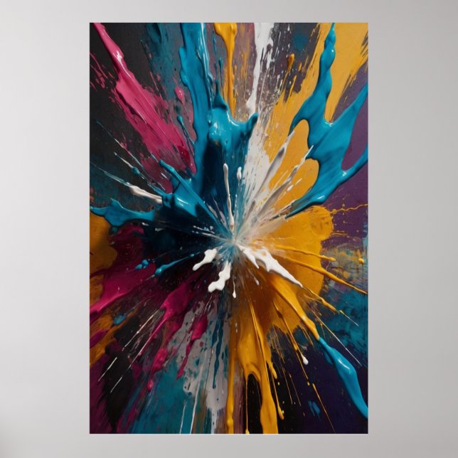 Leinwand der abstrakten Farbexplosion Fettdruck Poster (Vorne)