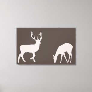 Leinwand der Dock and Buck Deer Couple Woodland Fo