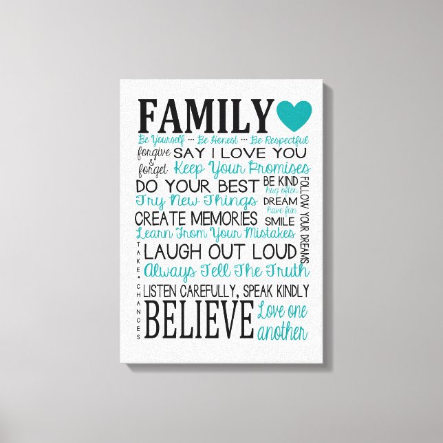 Leinwand der Familienregeln (Vorderseite)