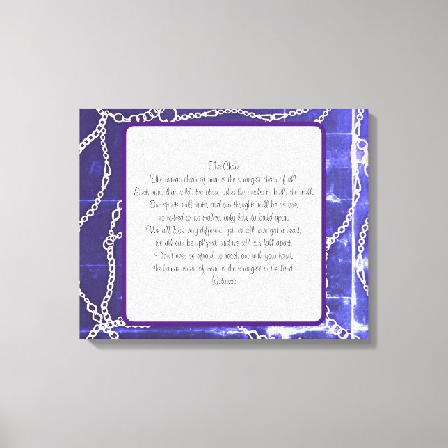 LEINWAND DER KETTE POEM-DESIGN (Vorderseite)