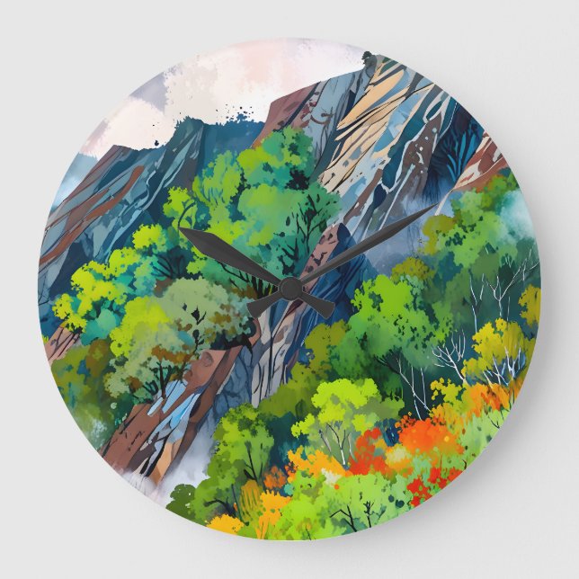 Leinwand der Natur Große Wanduhr (Vorderseite)