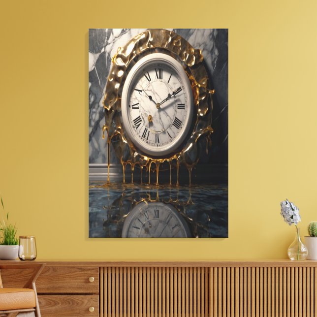 Leinwand der Schmelzuhr - Abstrakte Wand Kunst (Insitu (Wohnzimmer))