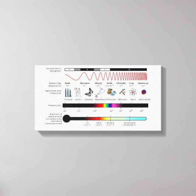 Leinwand Diagramm elektromagnetische Spektrumeigen (Vorderseite)