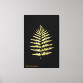 Leinwand Elegant Gold Farnblatt Botanischer Dekor
