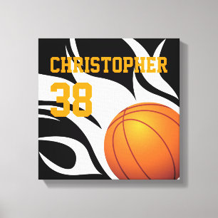 Leinwand "Flaming Basketball B/W"
