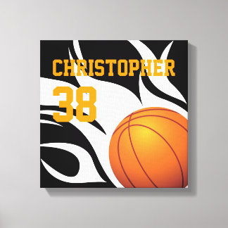 Leinwand "Flaming Basketball B/W"